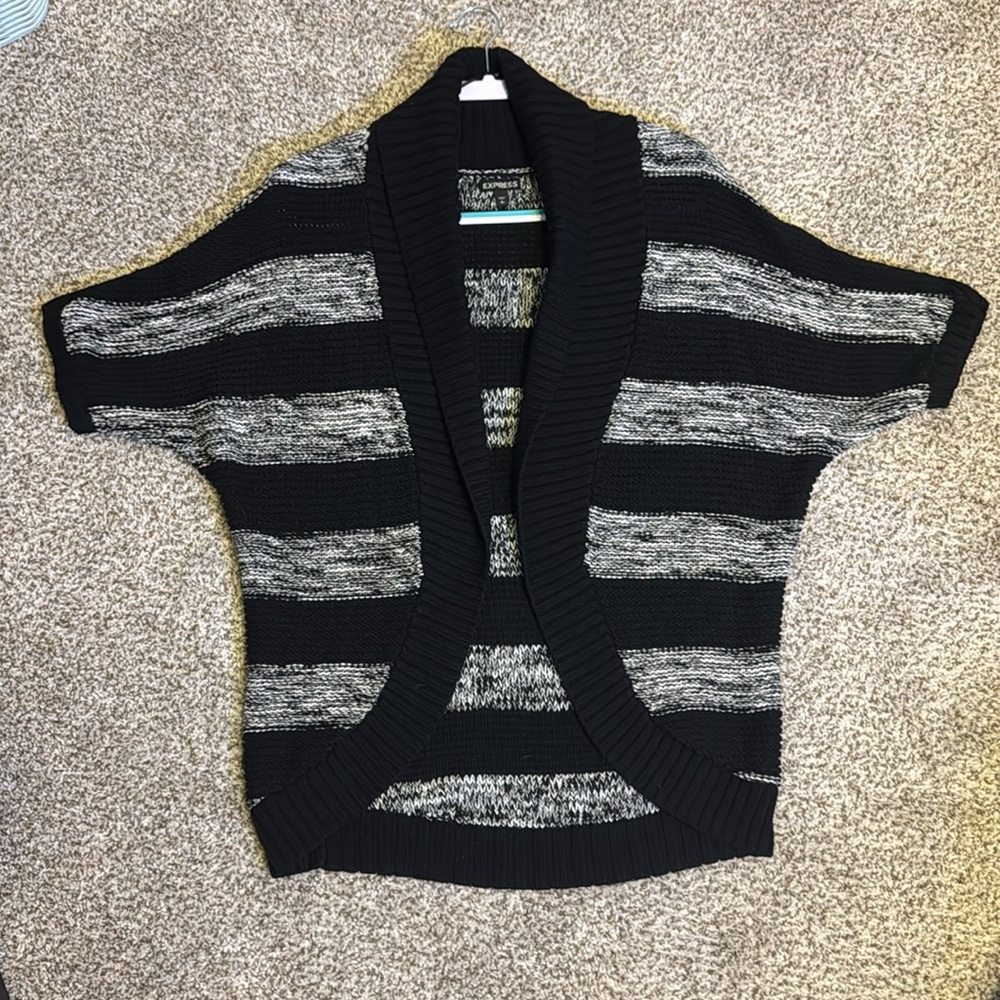 Express Small knit cardigan black and white